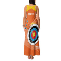Personalised Bhutan Archery Family Matching Tank Maxi Dress and Hawaiian Shirt Board Style Flag Color - Wonder Print Shop