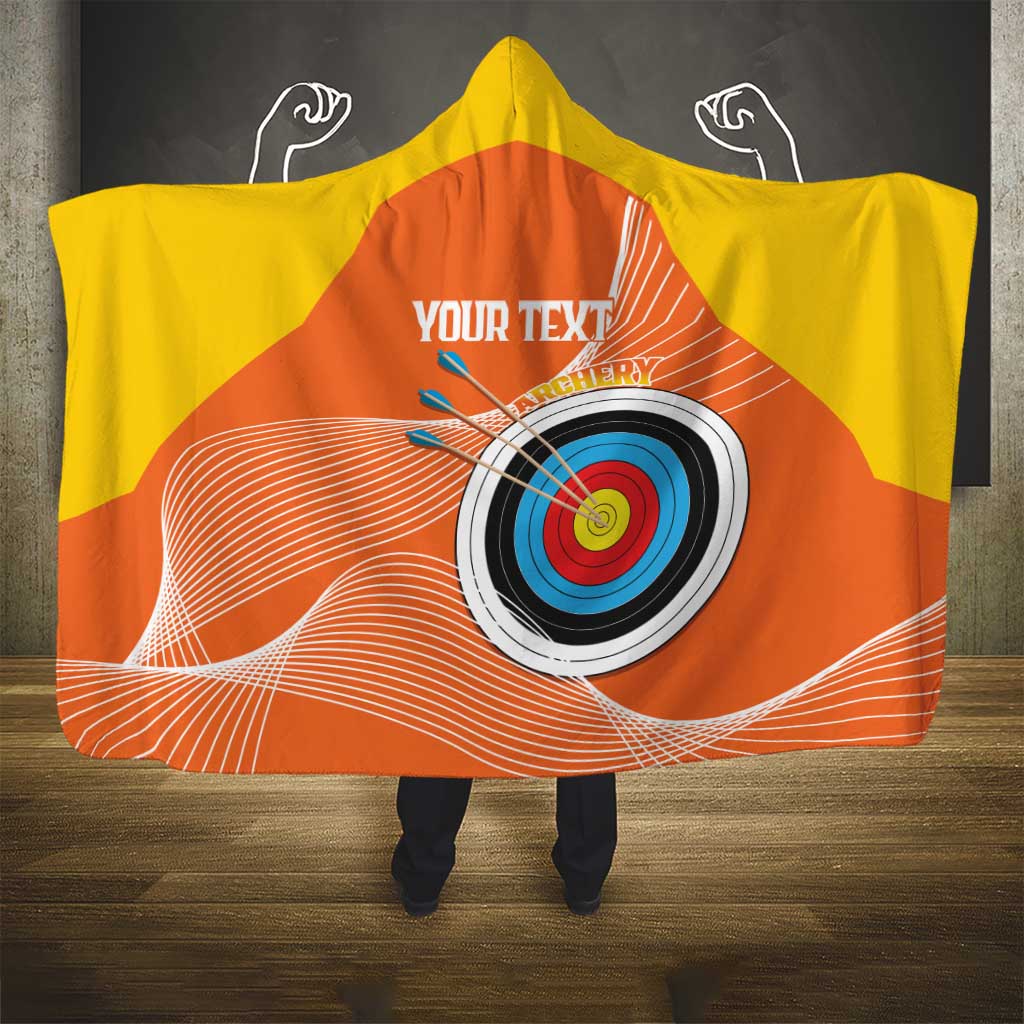 Personalised Bhutan Archery Hooded Blanket Board Style Flag Color - Wonder Print Shop