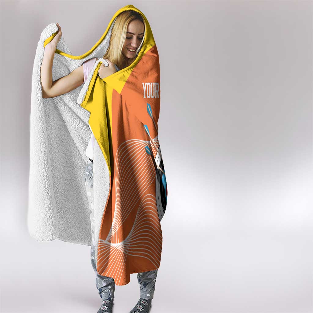Personalised Bhutan Archery Hooded Blanket Board Style Flag Color - Wonder Print Shop