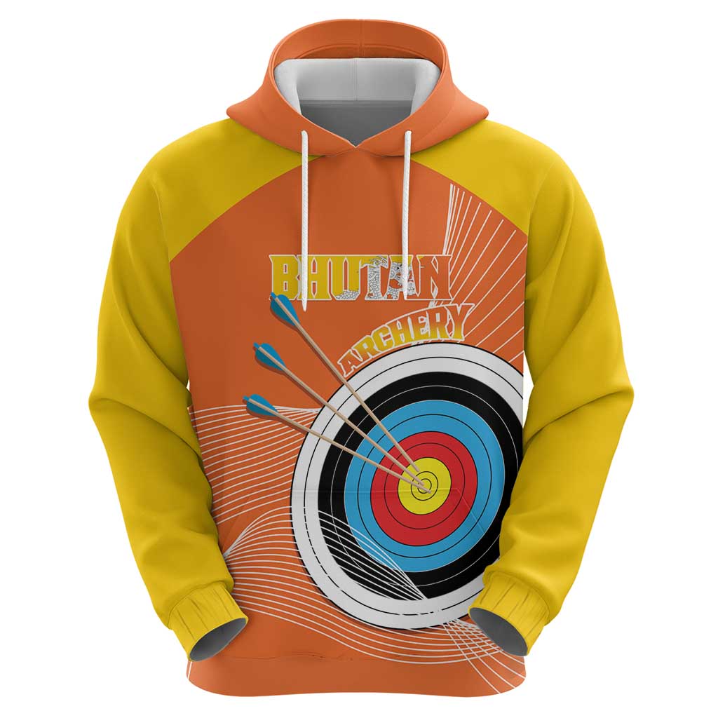 Personalised Bhutan Archery Hoodie Board Style Flag Color - Wonder Print Shop