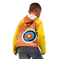 Personalised Bhutan Archery Kid Hoodie Board Style Flag Color - Wonder Print Shop