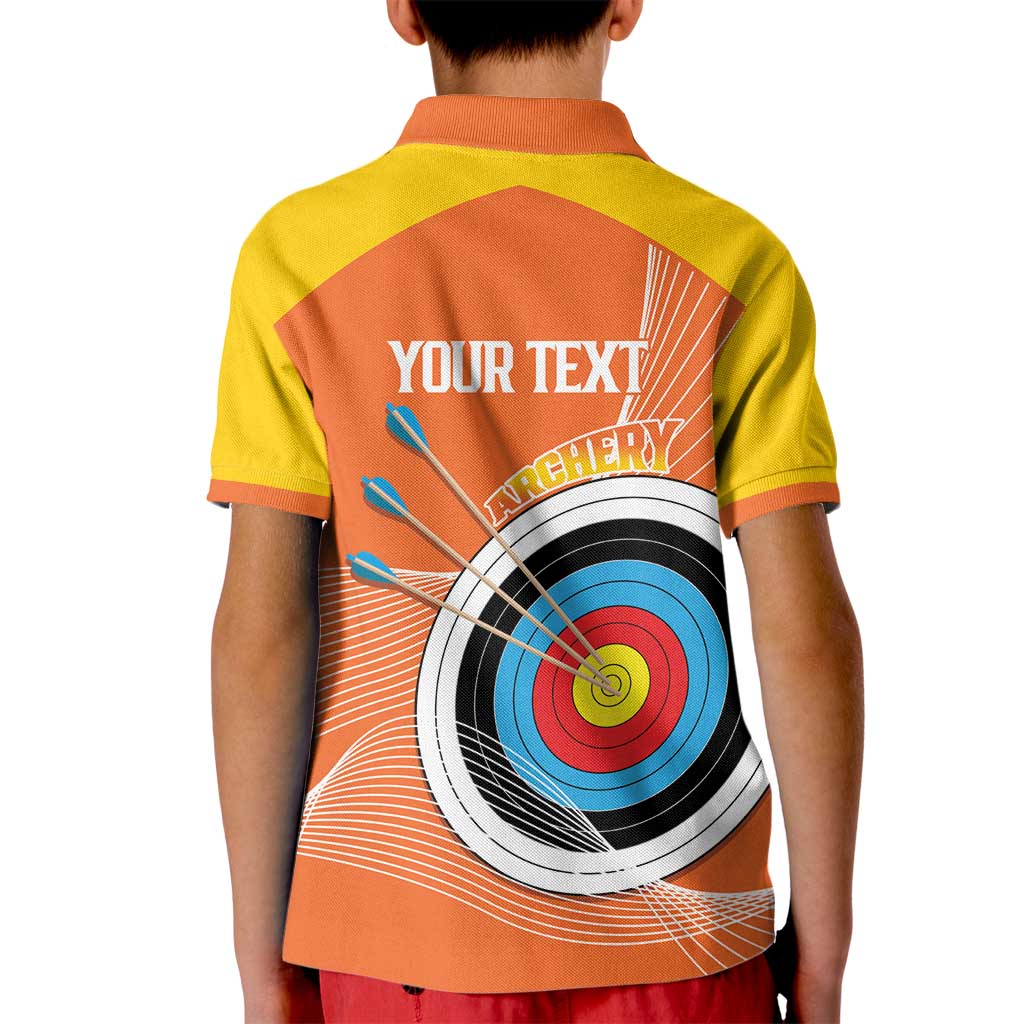 Personalised Bhutan Archery Kid Polo Shirt Board Style Flag Color - Wonder Print Shop