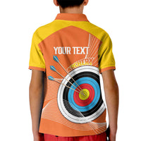 Personalised Bhutan Archery Kid Polo Shirt Board Style Flag Color - Wonder Print Shop