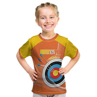 Personalised Bhutan Archery Kid T Shirt Board Style Flag Color - Wonder Print Shop