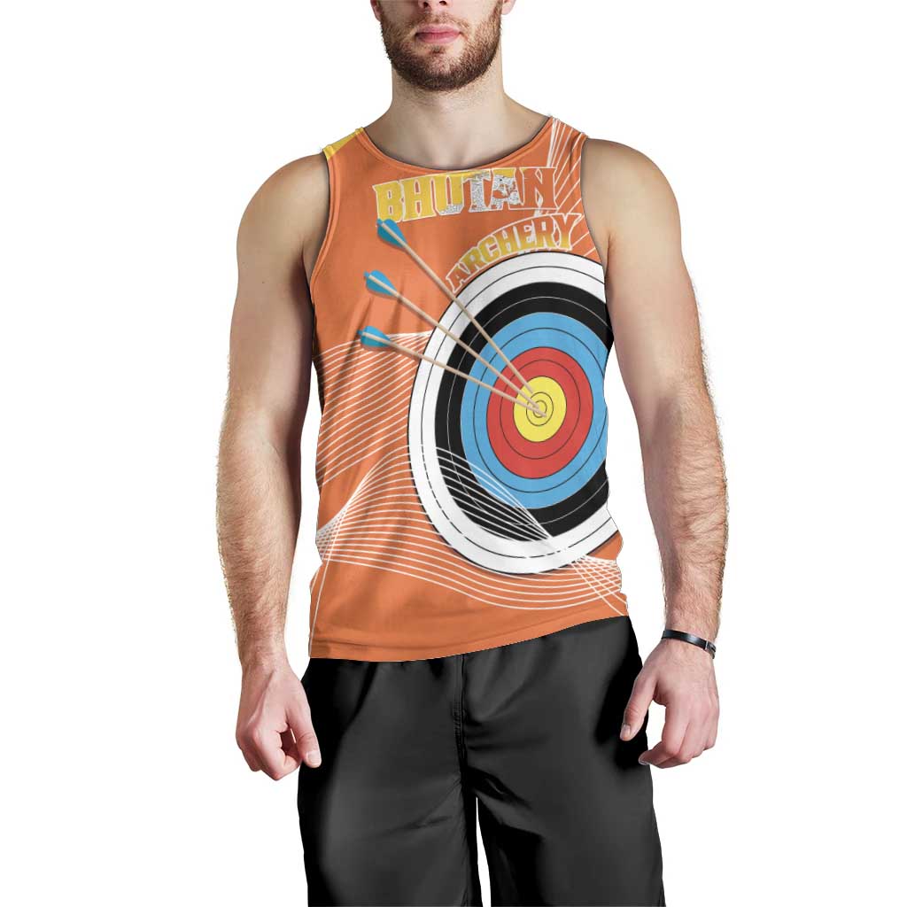 Personalised Bhutan Archery Men Tank Top Board Style Flag Color - Wonder Print Shop