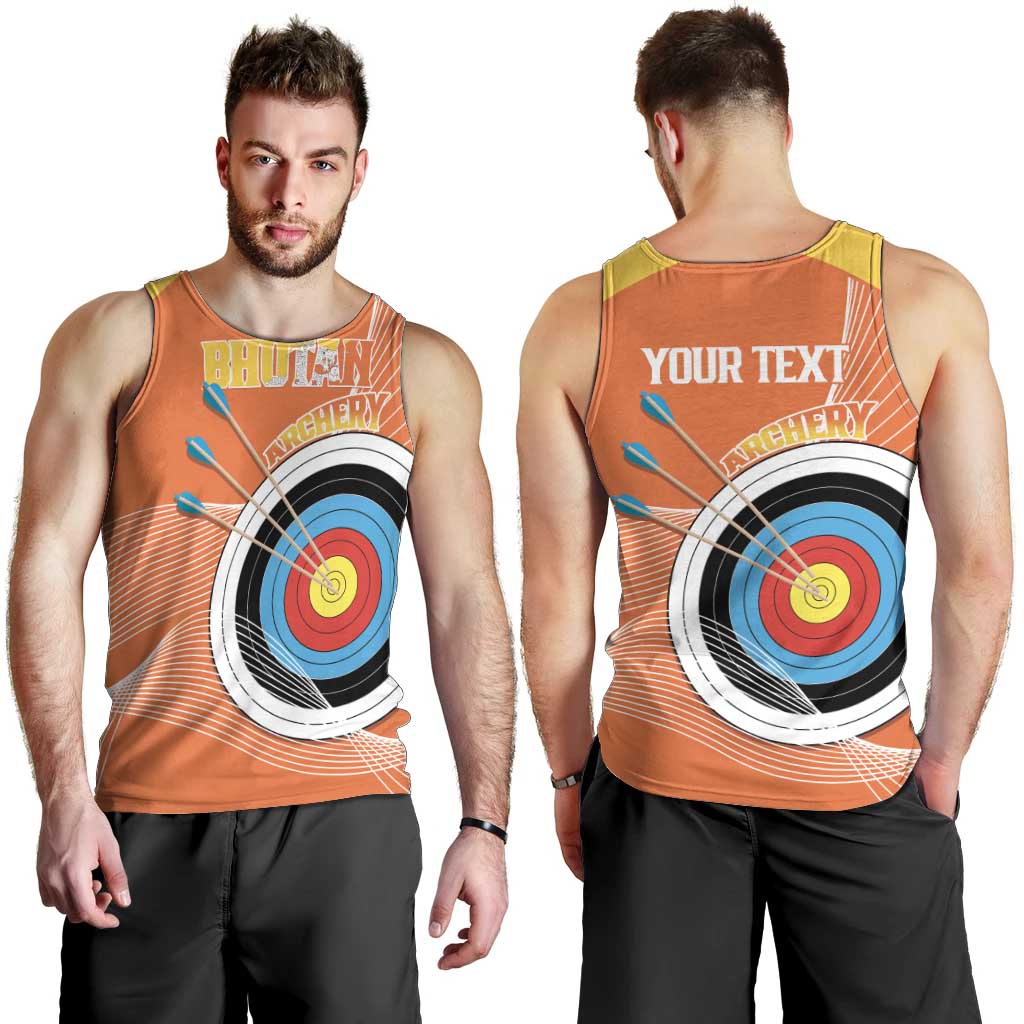 Personalised Bhutan Archery Men Tank Top Board Style Flag Color - Wonder Print Shop