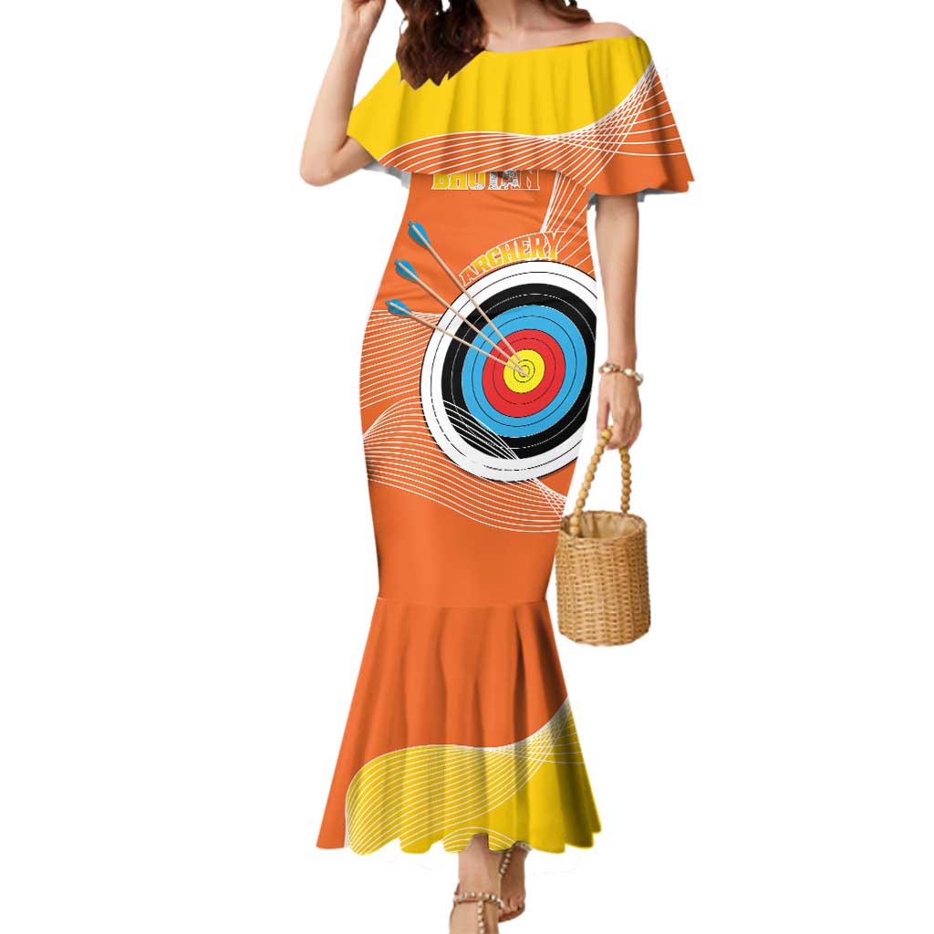 Personalised Bhutan Archery Mermaid Dress Board Style Flag Color - Wonder Print Shop