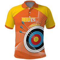 Personalised Bhutan Archery Polo Shirt Board Style Flag Color - Wonder Print Shop