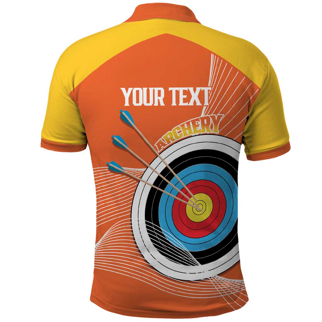 Personalised Bhutan Archery Polo Shirt Board Style Flag Color - Wonder Print Shop
