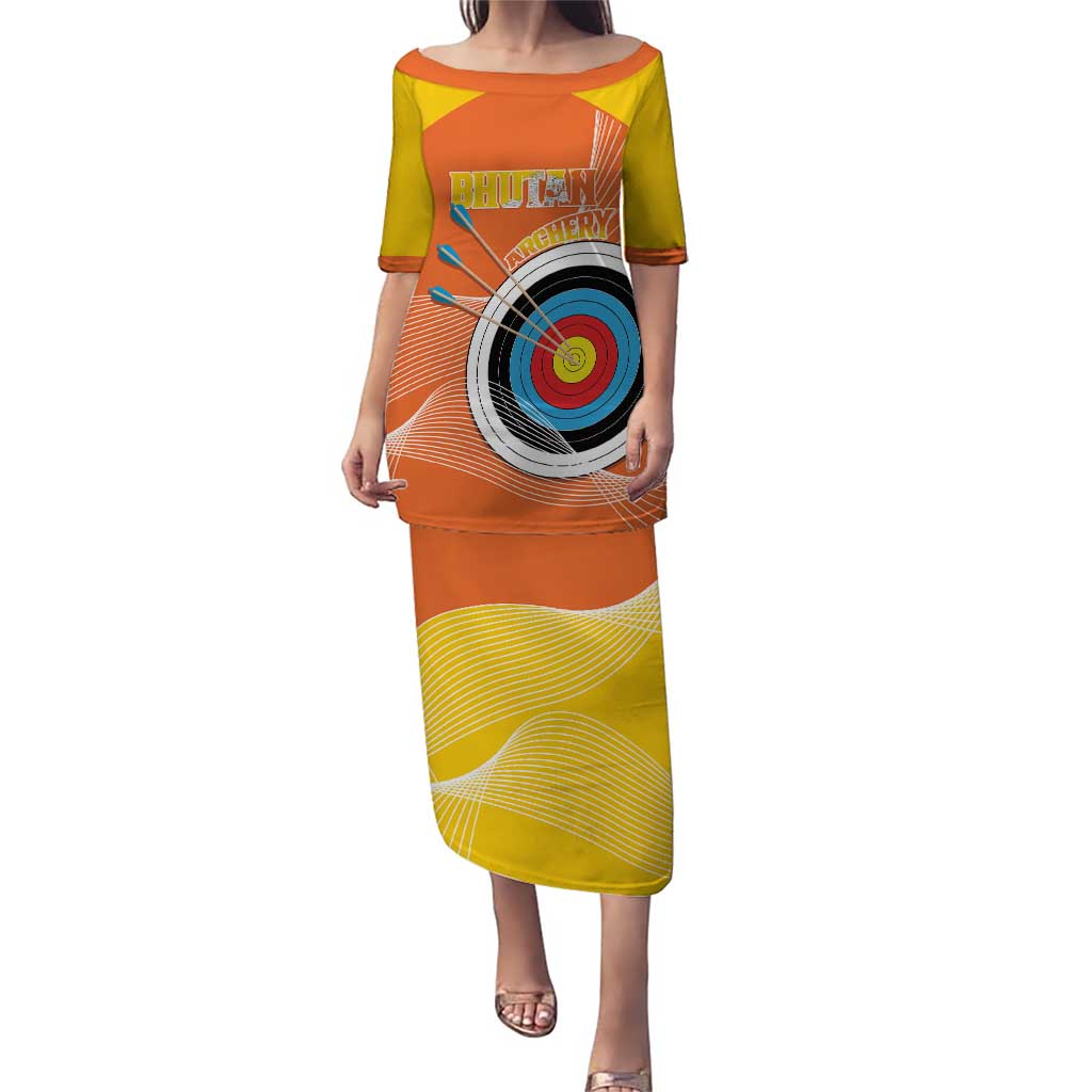 Personalised Bhutan Archery Puletasi Board Style Flag Color - Wonder Print Shop