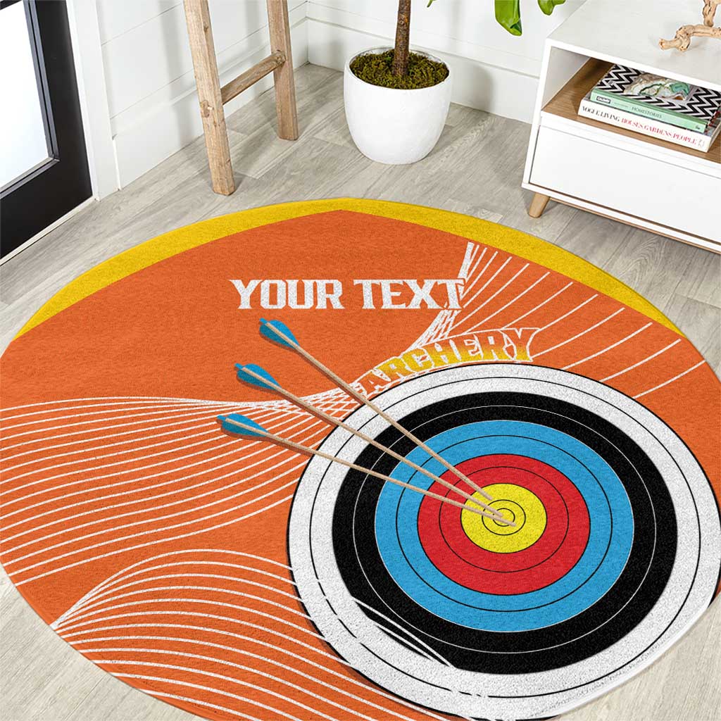 Personalised Bhutan Archery Round Carpet Board Style Flag Color - Wonder Print Shop