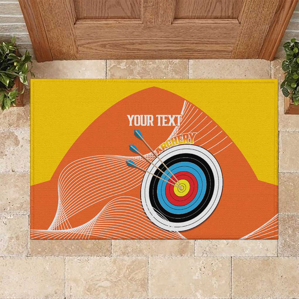 Personalised Bhutan Archery Rubber Doormat Board Style Flag Color - Wonder Print Shop
