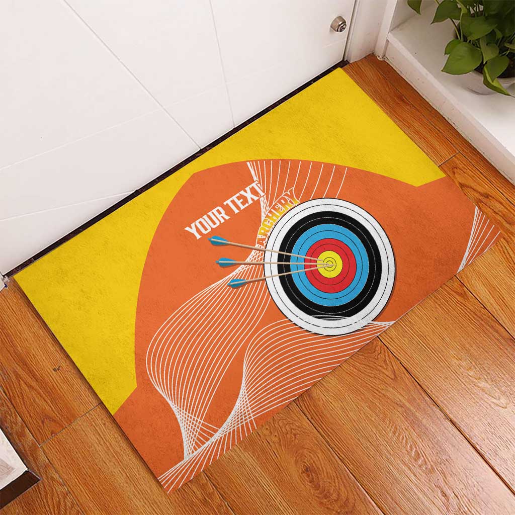 Personalised Bhutan Archery Rubber Doormat Board Style Flag Color - Wonder Print Shop