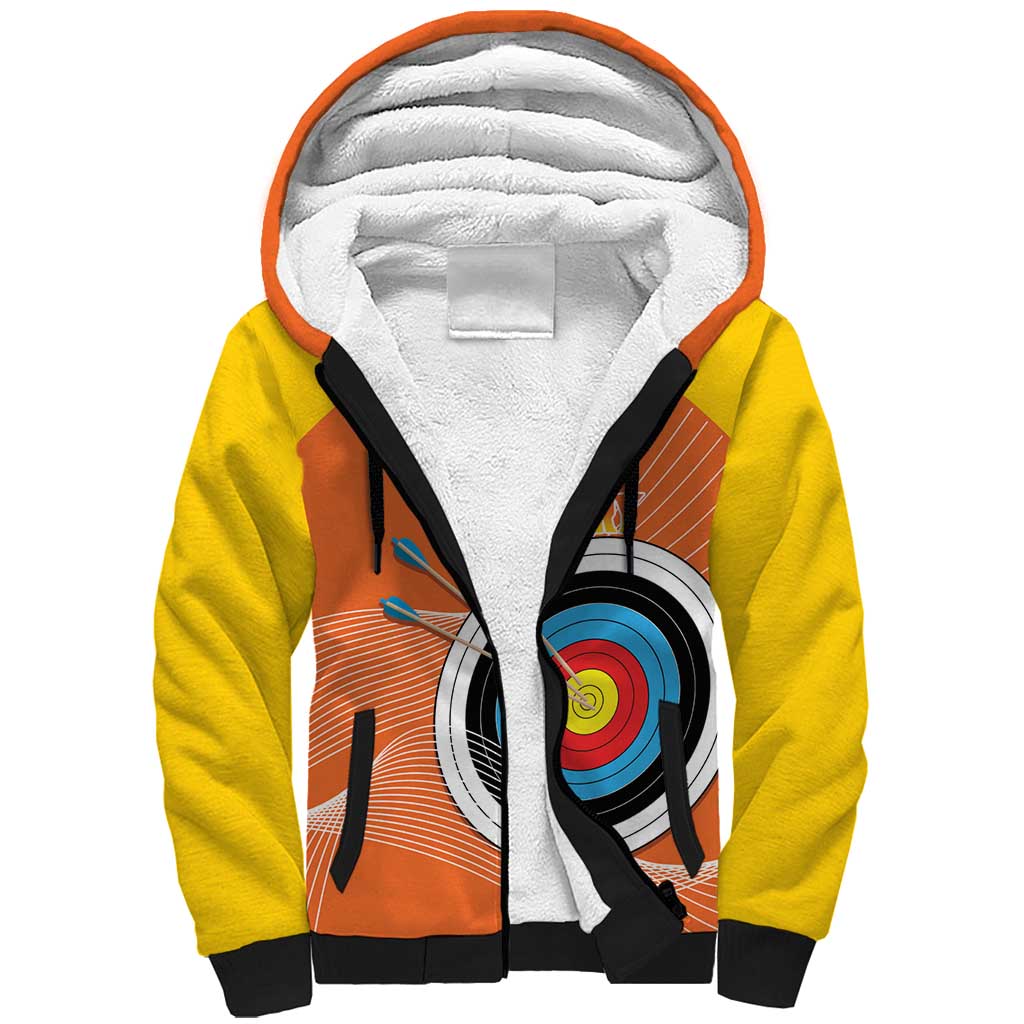Personalised Bhutan Archery Sherpa Hoodie Board Style Flag Color - Wonder Print Shop