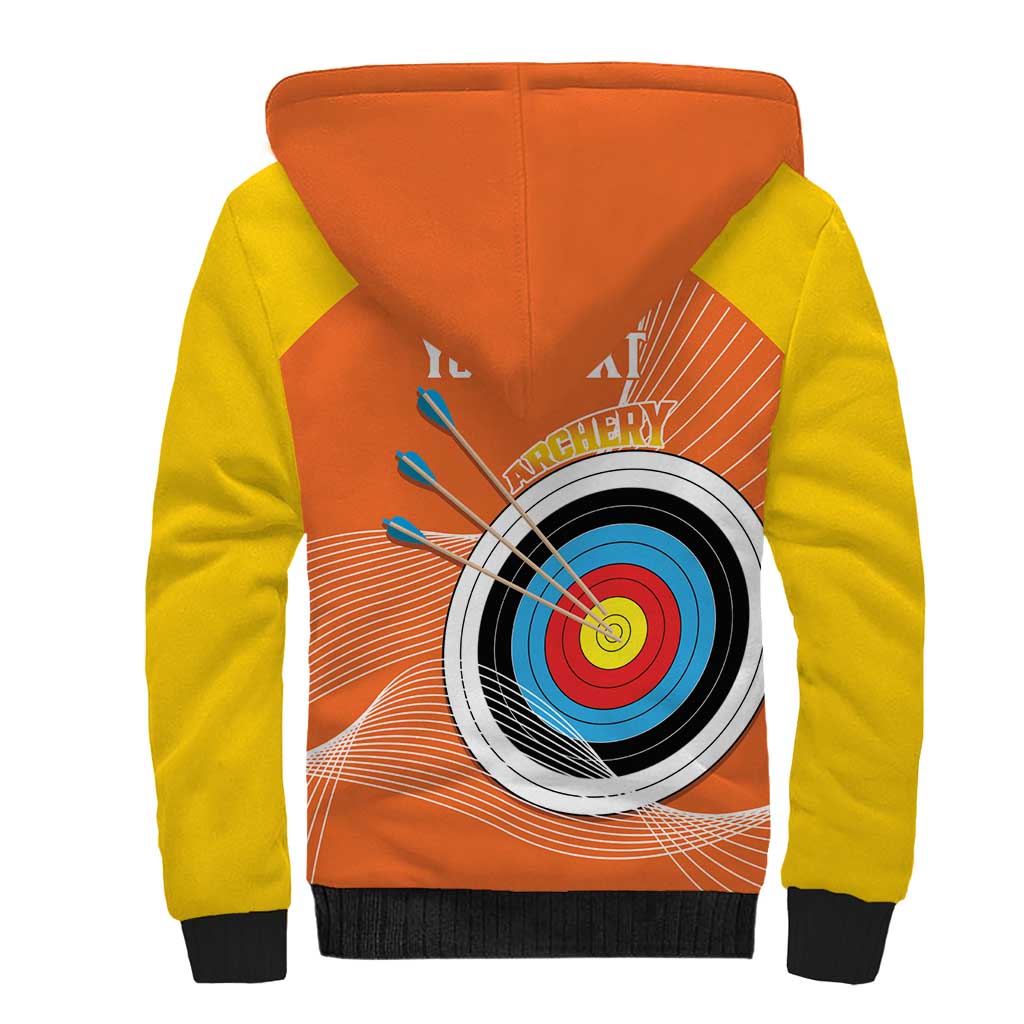 Personalised Bhutan Archery Sherpa Hoodie Board Style Flag Color - Wonder Print Shop