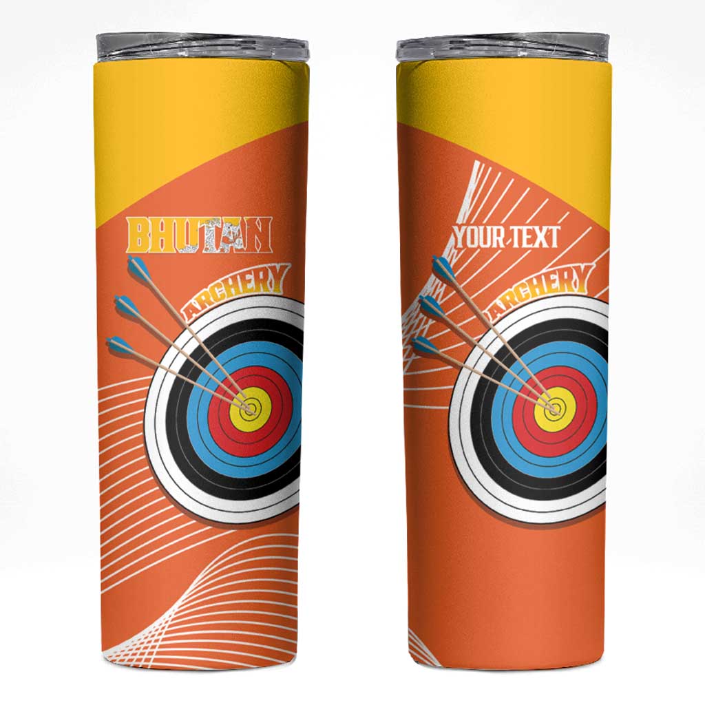 Personalised Bhutan Archery Skinny Tumbler Board Style Flag Color - Wonder Print Shop