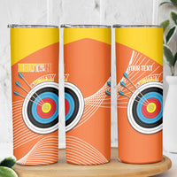 Personalised Bhutan Archery Skinny Tumbler Board Style Flag Color - Wonder Print Shop