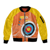 Personalised Bhutan Archery Sleeve Zip Bomber Jacket Board Style Flag Color - Wonder Print Shop