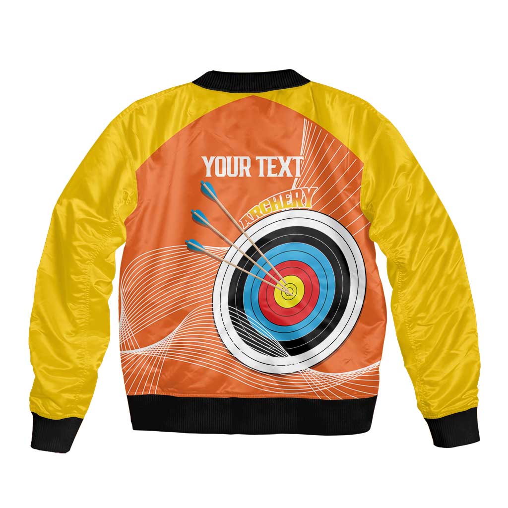 Personalised Bhutan Archery Sleeve Zip Bomber Jacket Board Style Flag Color - Wonder Print Shop