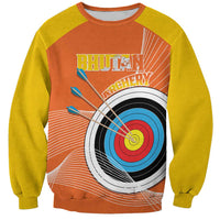 Personalised Bhutan Archery Sweatshirt Board Style Flag Color - Wonder Print Shop