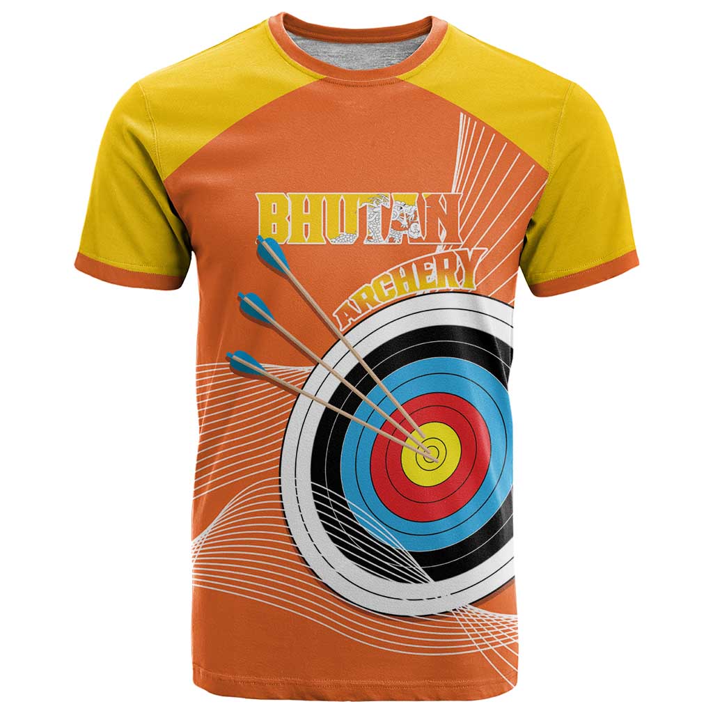 Personalised Bhutan Archery T Shirt Board Style Flag Color - Wonder Print Shop