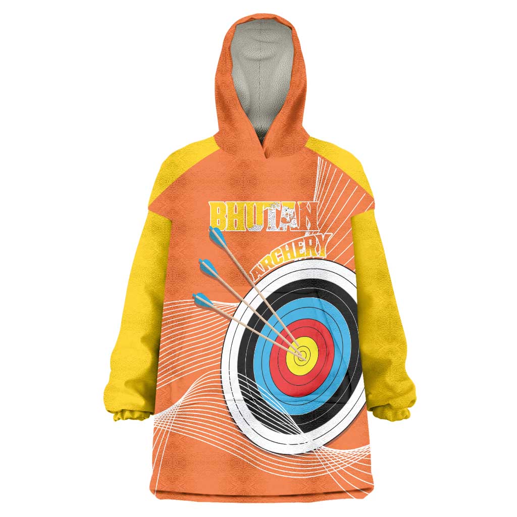 Personalised Bhutan Archery Wearable Blanket Hoodie Board Style Flag Color - Wonder Print Shop