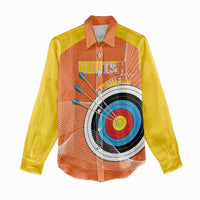 Personalised Bhutan Archery Women Casual Shirt Board Style Flag Color - Wonder Print Shop