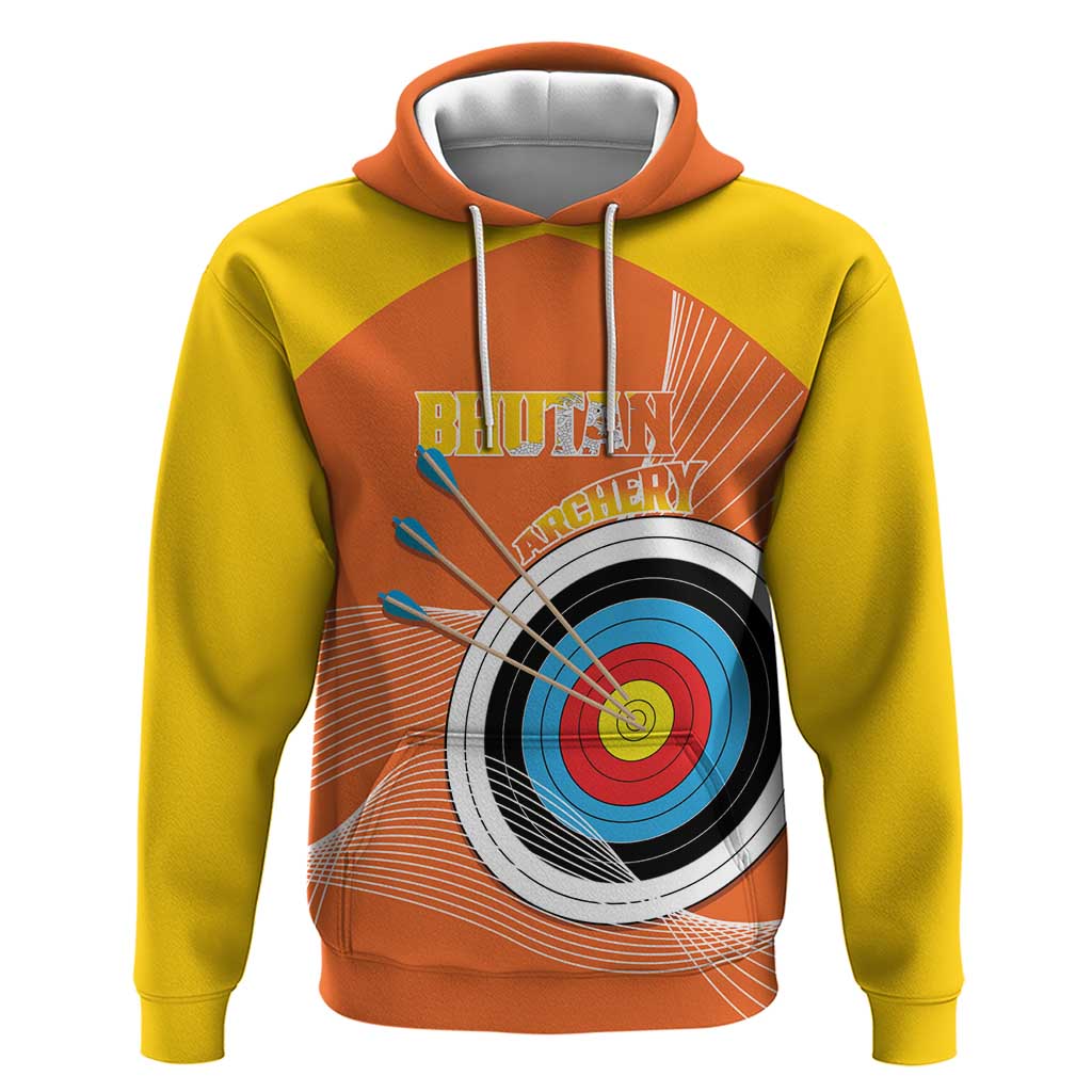 Personalised Bhutan Archery Zip Hoodie Board Style Flag Color - Wonder Print Shop