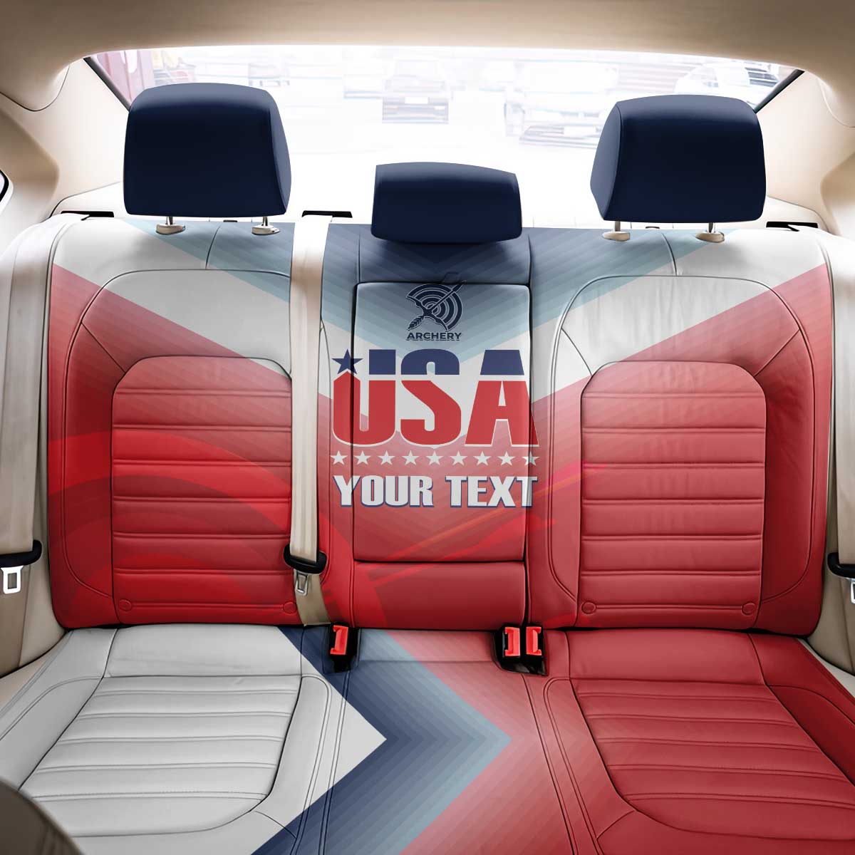 Personalized United States Archery Back Car Seat Cover USA 2025 Sporty Style - Wonder Print Shop