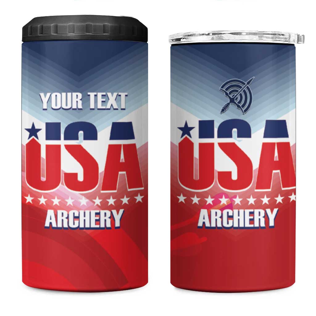 Personalized United States Archery 4 in 1 Can Cooler Tumbler USA 2025 Sporty Style - Wonder Print Shop
