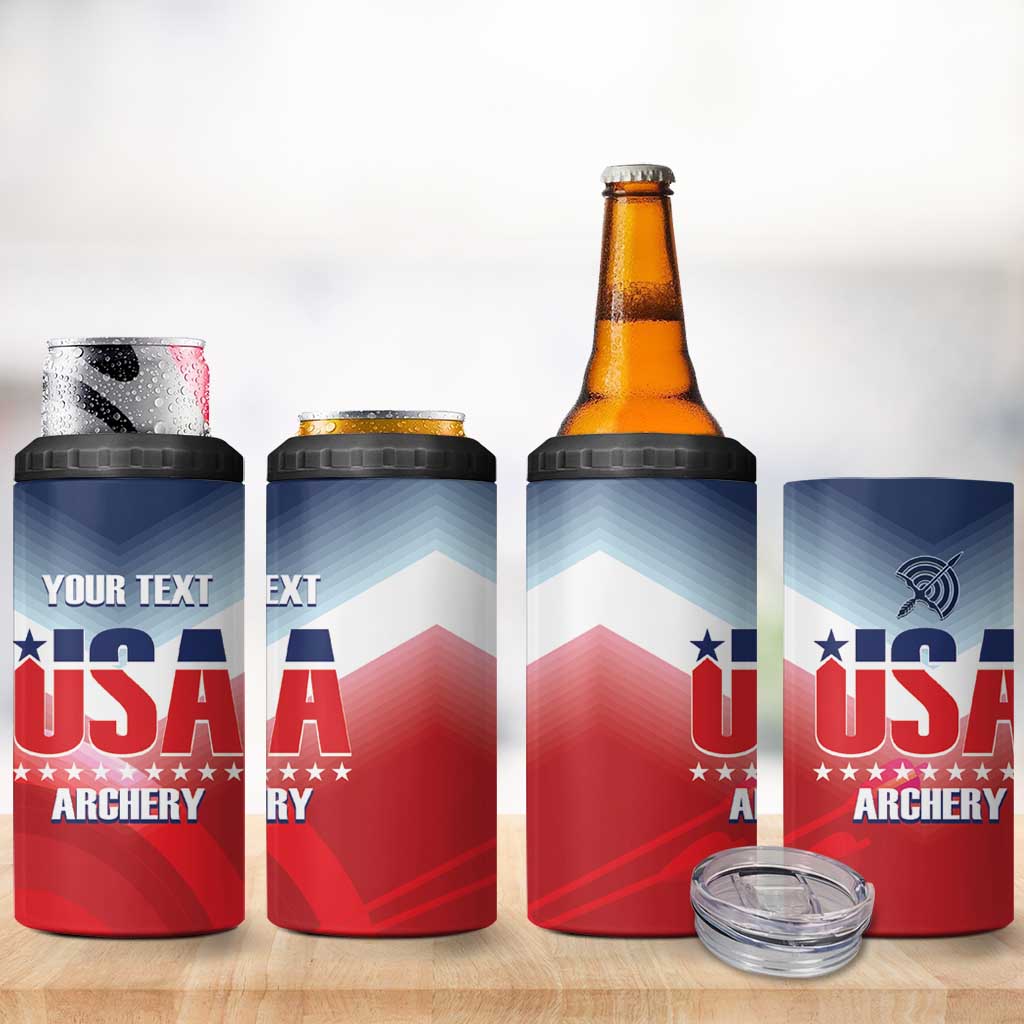 Personalized United States Archery 4 in 1 Can Cooler Tumbler USA 2025 Sporty Style - Wonder Print Shop