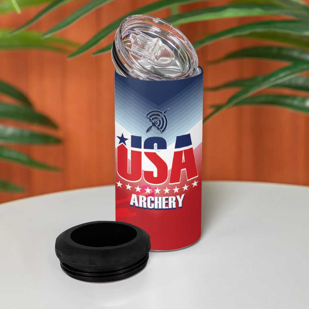 Personalized United States Archery 4 in 1 Can Cooler Tumbler USA 2025 Sporty Style - Wonder Print Shop