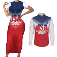 Personalized United States Archery Couples Matching Short Sleeve Bodycon Dress and Long Sleeve Button Shirt USA 2025 Sporty Style - Wonder Print Shop