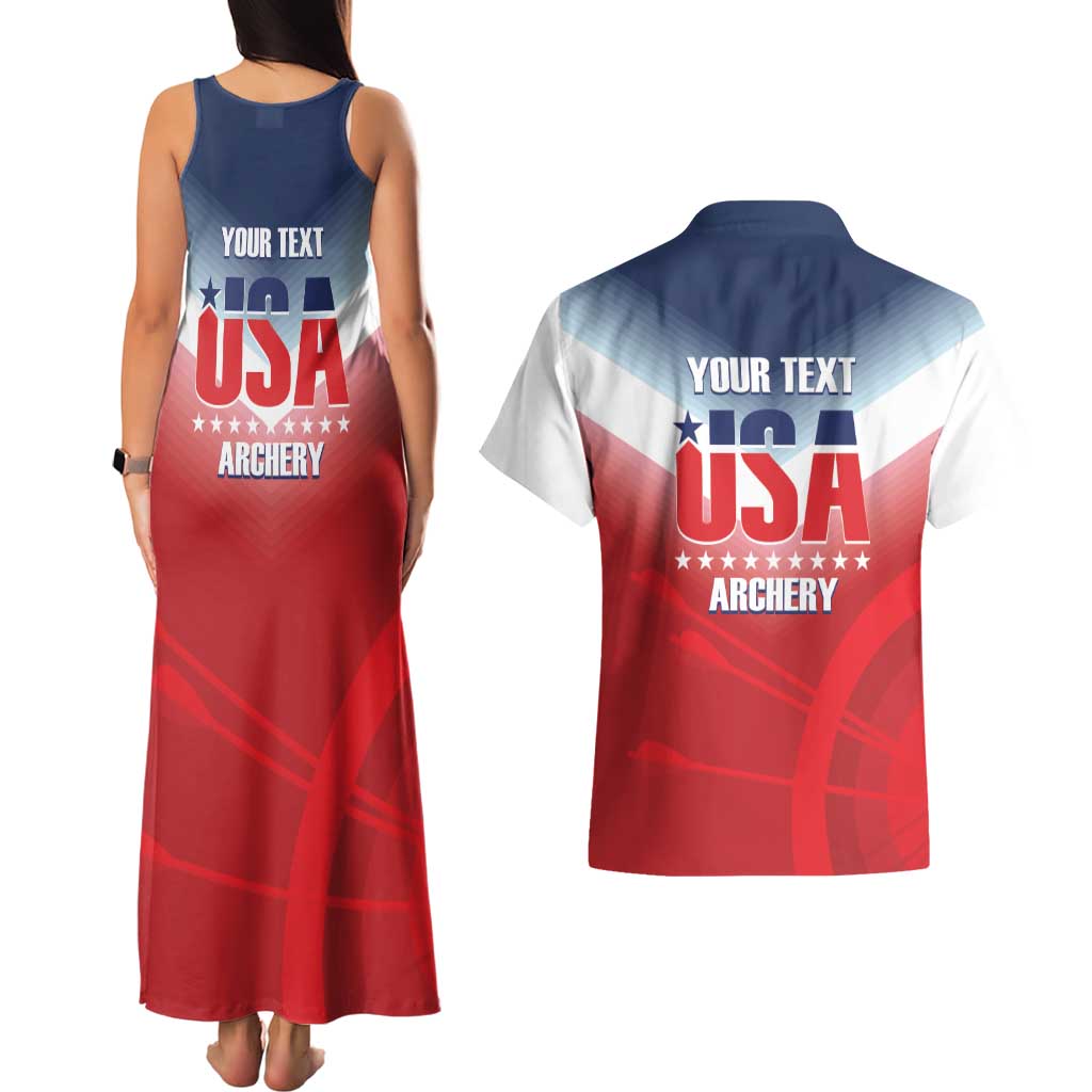 Personalized United States Archery Couples Matching Tank Maxi Dress and Hawaiian Shirt USA 2025 Sporty Style - Wonder Print Shop