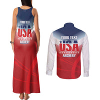 Personalized United States Archery Couples Matching Tank Maxi Dress and Long Sleeve Button Shirt USA 2025 Sporty Style - Wonder Print Shop