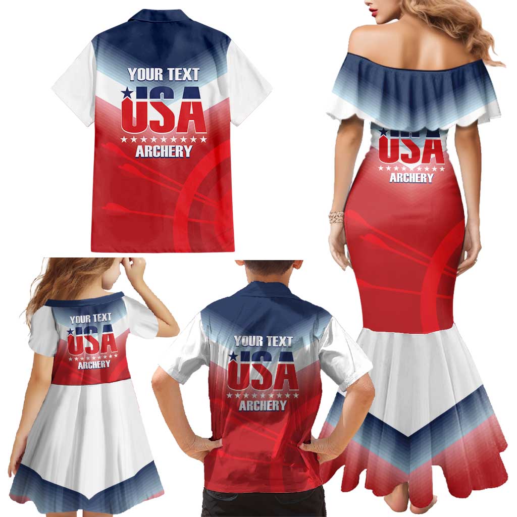 Personalized United States Archery Family Matching Mermaid Dress and Hawaiian Shirt USA 2025 Sporty Style - Wonder Print Shop