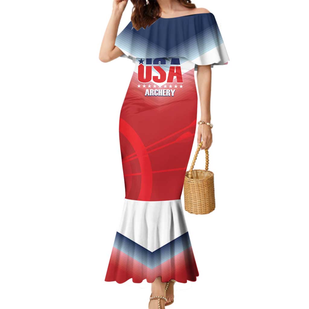 Personalized United States Archery Family Matching Mermaid Dress and Hawaiian Shirt USA 2025 Sporty Style - Wonder Print Shop
