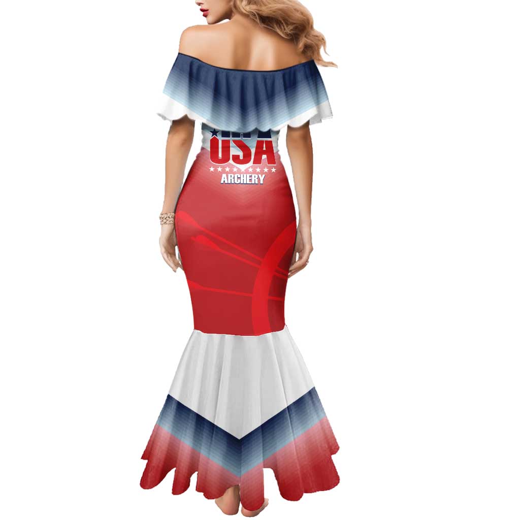 Personalized United States Archery Family Matching Mermaid Dress and Hawaiian Shirt USA 2025 Sporty Style - Wonder Print Shop