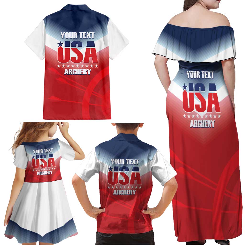 Personalized United States Archery Family Matching Off Shoulder Maxi Dress and Hawaiian Shirt USA 2025 Sporty Style - Wonder Print Shop