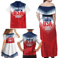 Personalized United States Archery Family Matching Off Shoulder Maxi Dress and Hawaiian Shirt USA 2025 Sporty Style - Wonder Print Shop