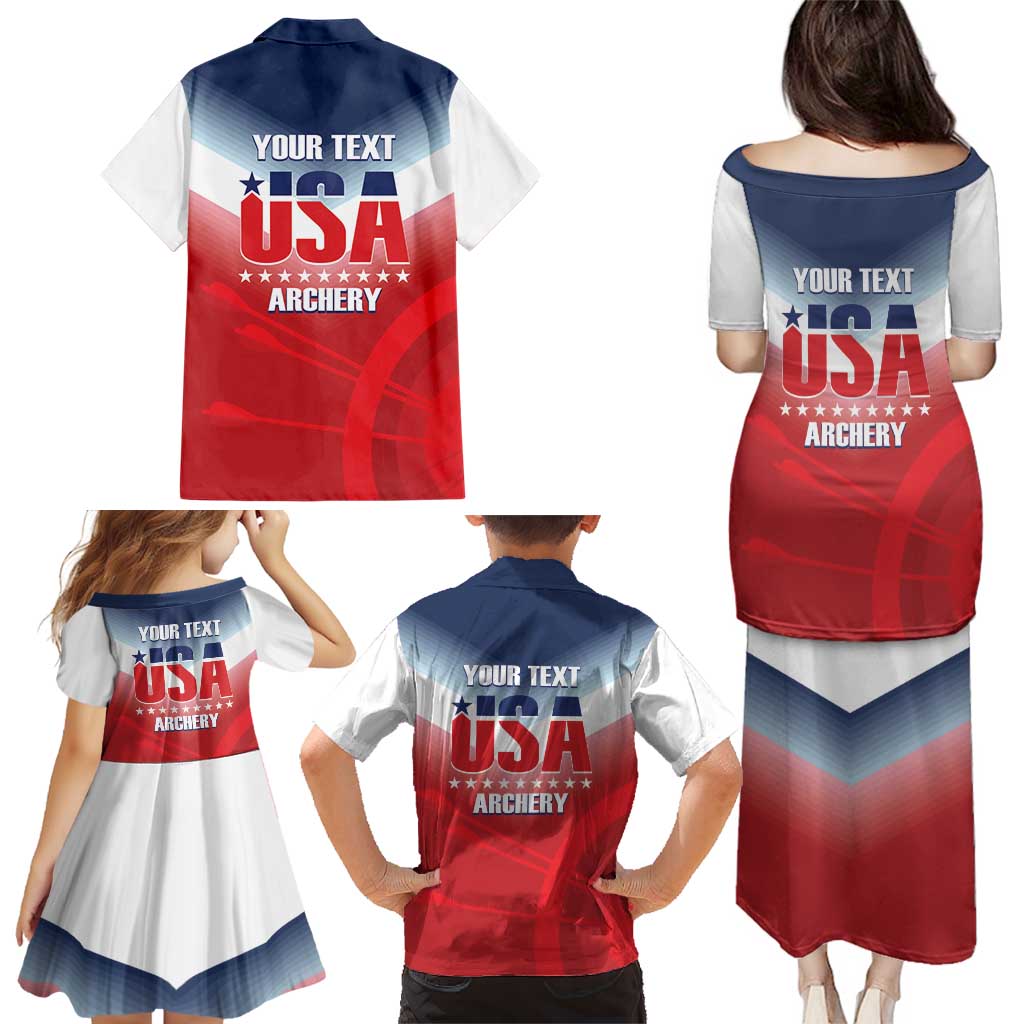 Personalized United States Archery Family Matching Puletasi and Hawaiian Shirt USA 2025 Sporty Style - Wonder Print Shop
