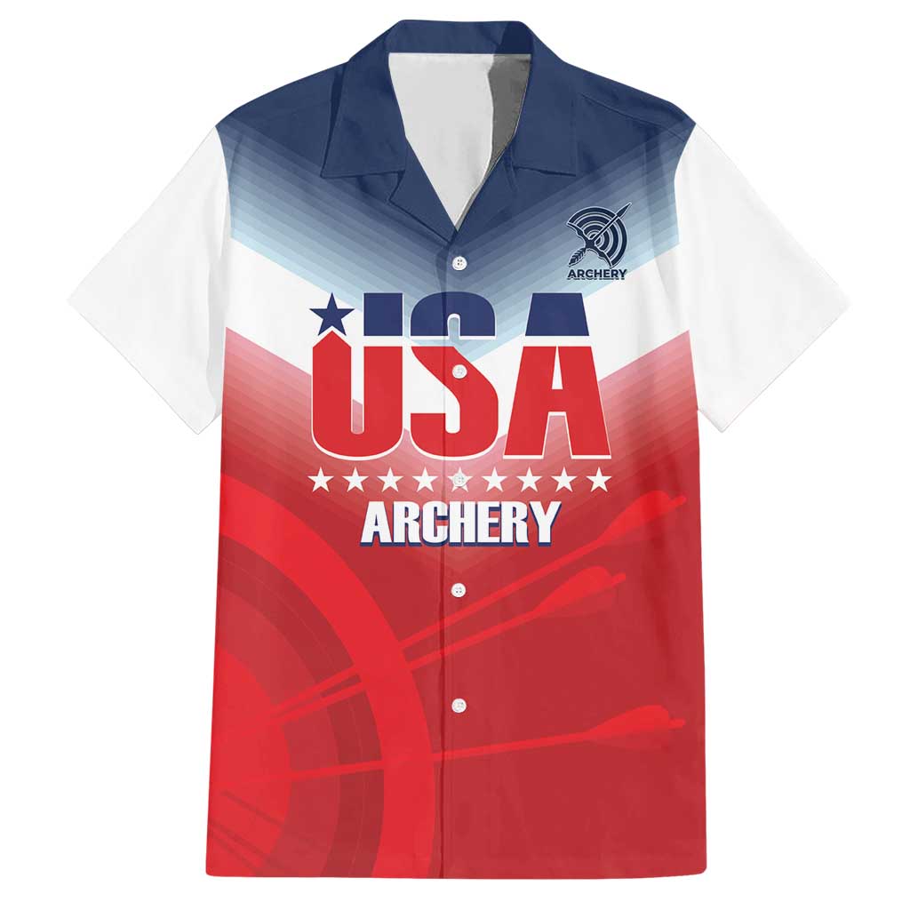 Personalized United States Archery Family Matching Short Sleeve Bodycon Dress and Hawaiian Shirt USA 2025 Sporty Style - Wonder Print Shop