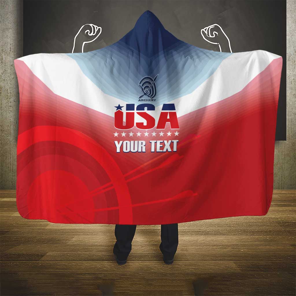 Personalized United States Archery Hooded Blanket USA 2025 Sporty Style - Wonder Print Shop
