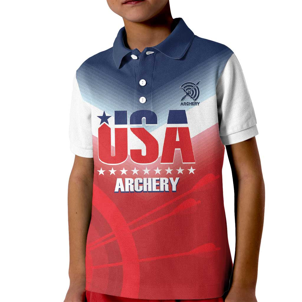 Personalized United States Archery Kid Polo Shirt USA 2025 Sporty Style - Wonder Print Shop