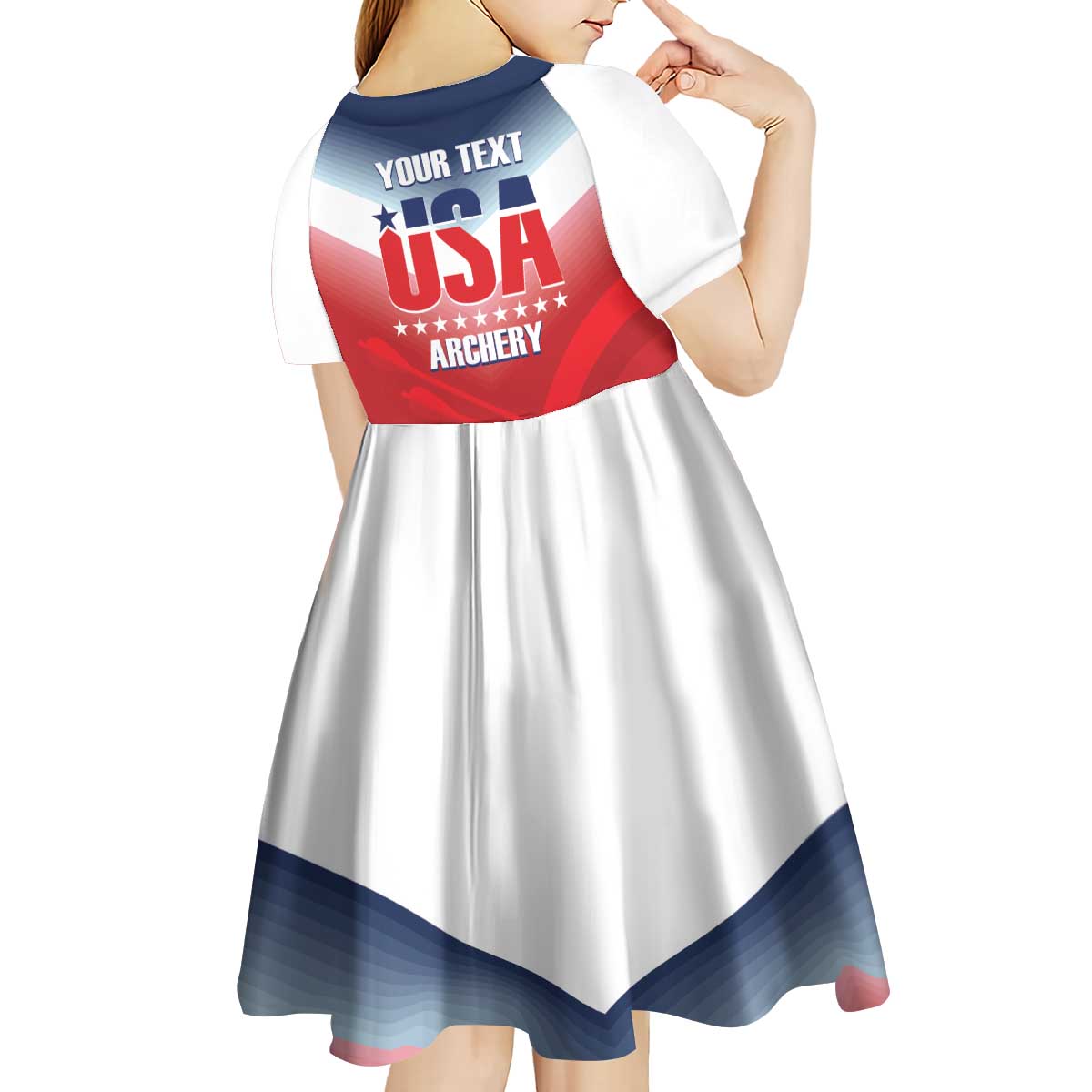 Personalized United States Archery Kid Short Sleeve Dress USA 2025 Sporty Style - Wonder Print Shop