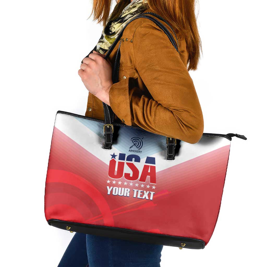 Personalized United States Archery Leather Tote Bag USA 2025 Sporty Style - Wonder Print Shop