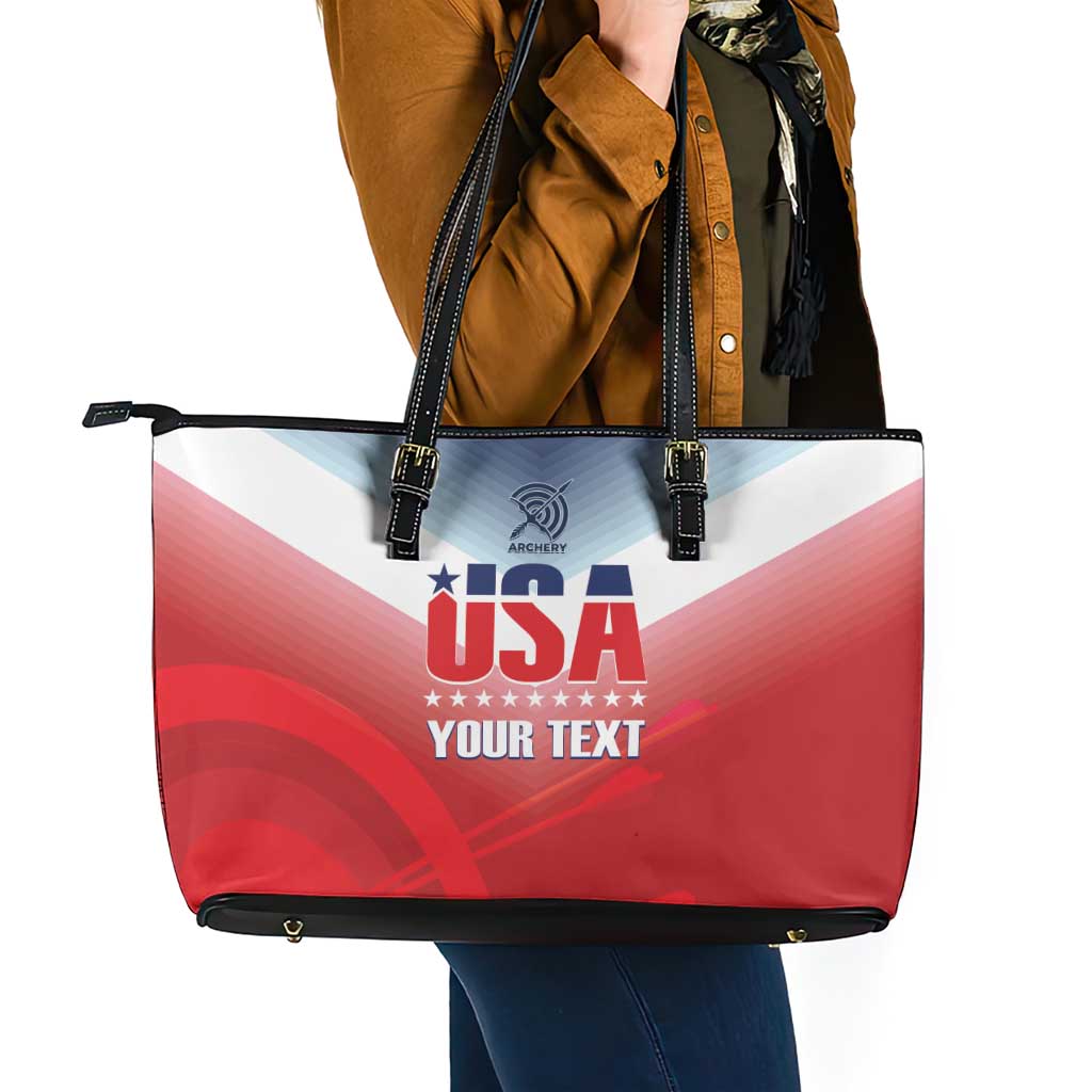 Personalized United States Archery Leather Tote Bag USA 2025 Sporty Style - Wonder Print Shop