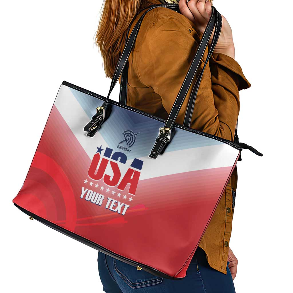 Personalized United States Archery Leather Tote Bag USA 2025 Sporty Style - Wonder Print Shop