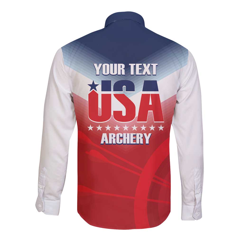 Personalized United States Archery Long Sleeve Button Shirt USA 2025 Sporty Style - Wonder Print Shop