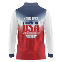 Personalized United States Archery Long Sleeve Polo Shirt USA 2025 Sporty Style - Wonder Print Shop